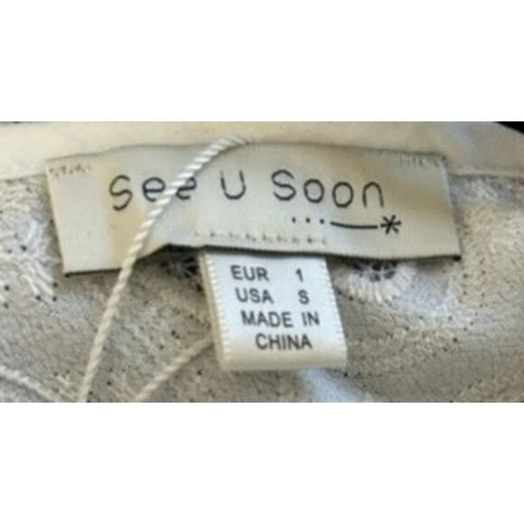 Anthropologie See U Soon Shorts Romper Women's S Textured Off White Dressy  NWT - Picture 6 of 11